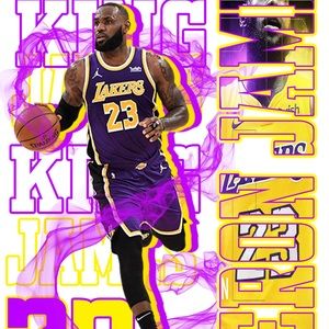 King, James, T-shirt, and shoes